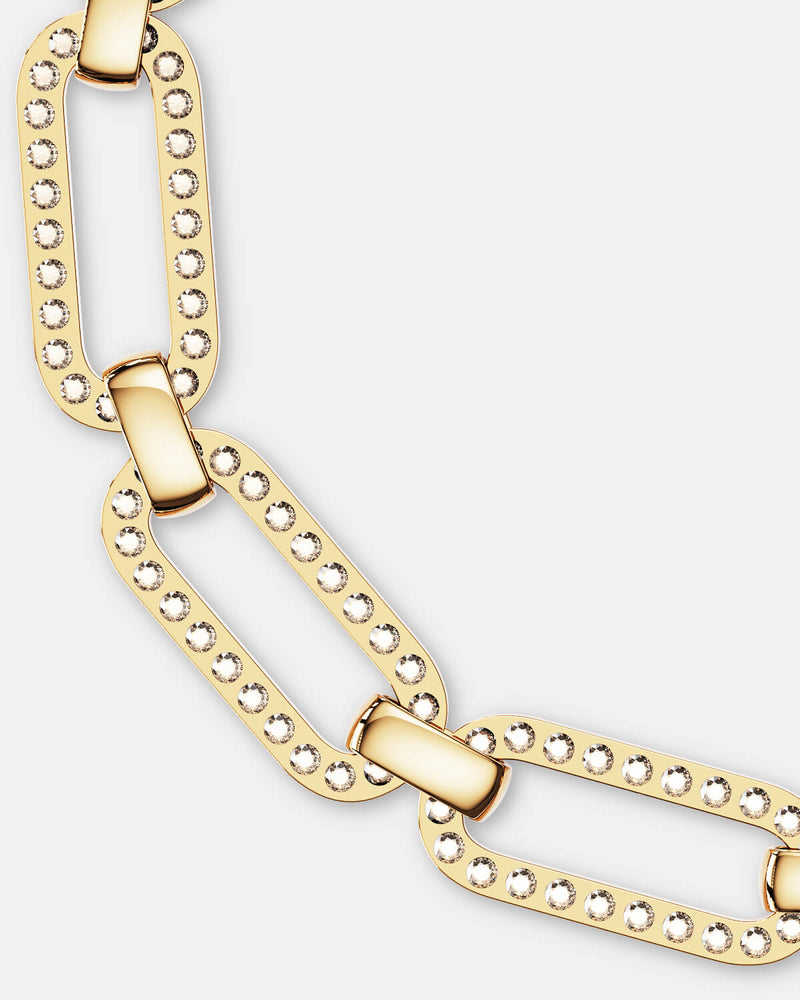  A polished stainless steel chain in 14k gold from Waldor & Co. One size. The model is Ideal Chain Polished